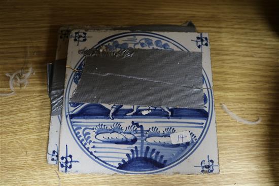 Fifteen Delft tiles